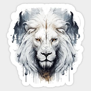 Lion Portrait Animal Painting Wildlife Outdoors Adventure Sticker